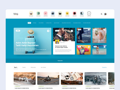 GittiGidiyor Blog (Home page & Category page) blog clean color colorful comment commerce creative dashboard flat influencer interaction landingpage mobile responsive shopping ui ux video web