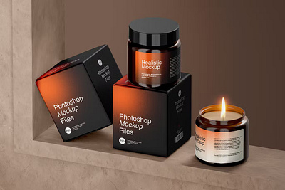 AmberGlass Candle Mockup amber glass app branding candle candle packaging cute design illustration logo mockup packaging packaging design