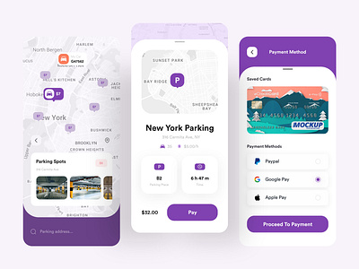 Parking Finder App app design car clean colors design map new parking parking app payment popular travel ui ui design ui ux