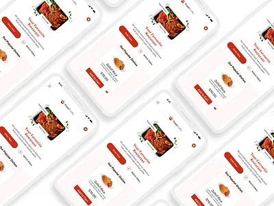 A Landing page of my favourite food. (mobile version) branding design graphic design icon illustration logo typography ui ux vector