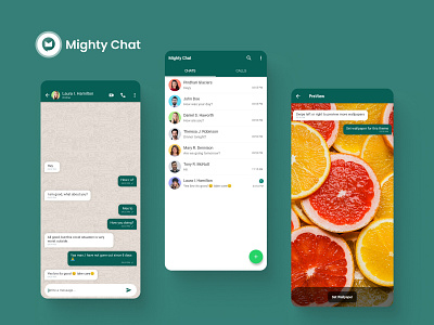 MightyChat android app chatapp design flutter ios mobiledesign ui uiux