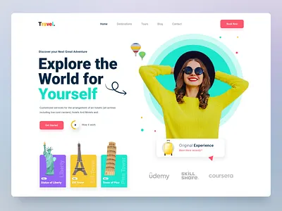 Travel Landing Page @dailyui adverting brand design fashion designer homepage homepage design illustration logo ui