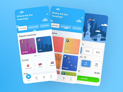 eSIM App app design esim ins inspiration sim ui uiux ux