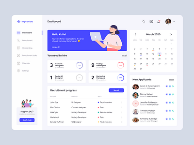 Recruitment Dashboard Ui Design 3d animation branding css design graphic design html illustration landing page logo motion graphics recruitment dashboard ui design ui ux vector