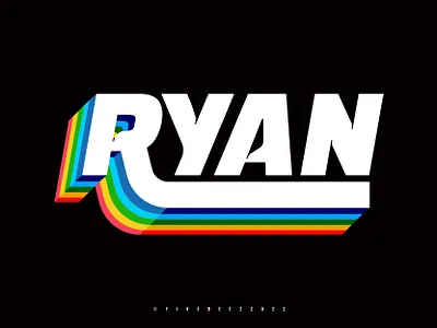 RYAN - Typo art blackonewhitegk branding concept design firebeez font fontdesign illustration illustrator logo rainbow ryan typo typography