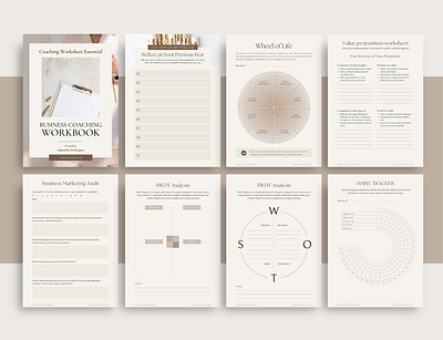 Business Coaching Workbook - Lead Magnet business plan swot analysis wheel of life workbook