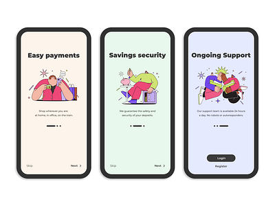 DailyUI #023. Onboarding app app design app interaction banking dailyui dailyui023 dailyui23 illustrations interface mobile mobile interface onboarding onboarding ui ui ux