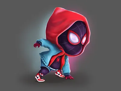 Baby Miles Morales 2dart art branding design drawing illustration logo marvel milesmorales spiderman spidervirce typography ui ux vector