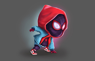 Baby Miles Morales 2dart art branding design drawing illustration logo marvel milesmorales spiderman spidervirce typography ui ux vector