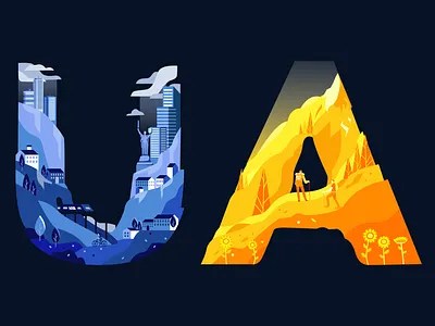 Ukraine flat illustration illustration art vector