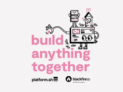 Build anything together DrupalCon swag design drupalcon flat illustration line save the environment shape swag vector