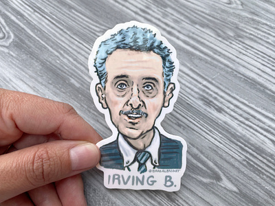 Sticker-A-Day May #1 - Irving B (Severance) design drawing etsy illustration line art merchandising pen and ink severance sticker stickers tv show