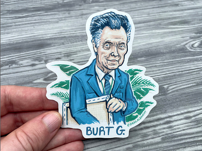 Sticker-A-Day May #7 - Burt G. (Severance) apple tv christopher walken drawing etsy illustration ipad line art pen and ink procreate sticker