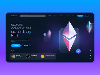 Andromeda UI Design branding design landingpage nfts sell ui ux web design website