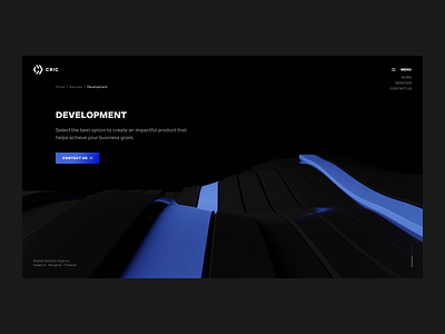 CRIC - Development 3d blender clean dark mode design minimal motion ui