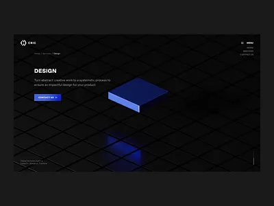 CRIC - Design 3d blender clean dark mode design minimal motion ui
