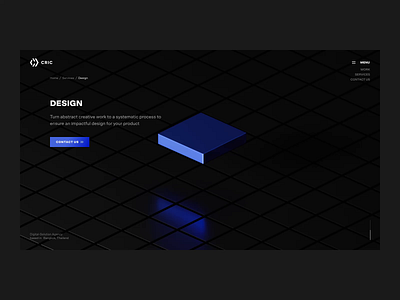 CRIC - Design 3d blender clean dark mode design minimal motion ui