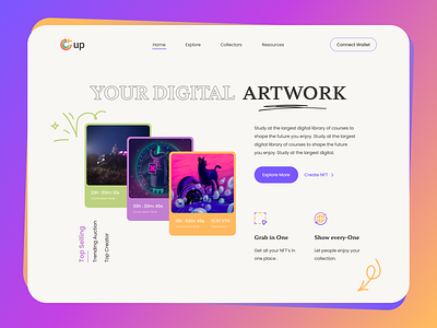 NFT Marketplace Website cryptoart design ehterium following illustration landingpage logo modernwebsite newnetworthy nft nftlandingpage nftmodernwebsite popular token ui ux ui design uiux ux web design webdesign