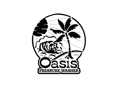 Oasis Pressure Wash art black and white design illustration illustrator vector