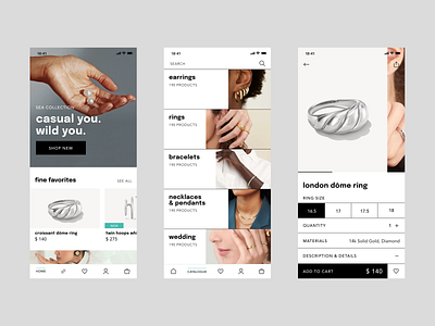 Jewellery Store App app app design beauty concept earrings jewelry makeevaflchallenge makeevaflchallenge3 minimal online store ui ui design userinterface uxui