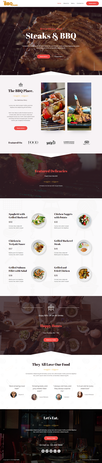 BBQ | Restaurant Website branding css design html illustration javascript logo ui ux vector