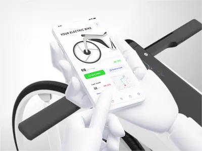 Tesla E-Bike - Mobile App Concept 3d android bike clean concept dashboard design e bike figma futuristic ios map minimal mobile app speed tesla ui ux