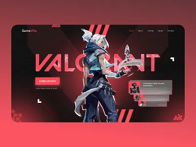 Game-Villa UI Design download game game ui graphic design landingpage trend ui userinterface ux velorant website