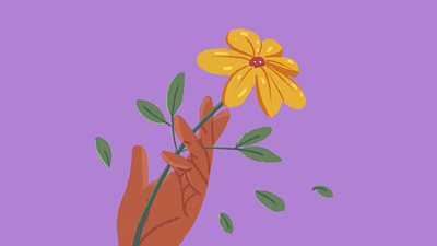 Flower In Your Hand flower hand illustration