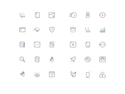 Fintech icons credit desktop ecom fintech icon icons line ui vector web