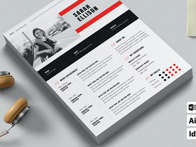 Resume Template business clean cover letter cv cv design cv resume template cv template design designed resume graphic design illustration letter mockup modern resume motion graphics professionally resume resume design resume template word