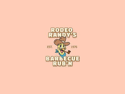 Rodeo Randy's BBQ Rub art bbq branding cartoon design expression figma fun graphic graphic design identity illustration logo project rodeo texture typography ui ux vintage