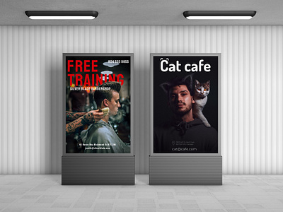 Flyers | Barbershop | Cat cafe adobe banner design figma flyer graphic design photoshop