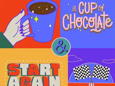 a cup of chocolate chocolate cup hand illustration lettering nails start