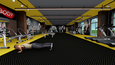 Design of a Gym in United Arab Emirates. 3d 3dsmax animation architect architecture archvisualbd design sketchup