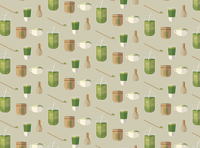 Matcha adobe illustrator design flat illustration graphic design illustration pattern vector