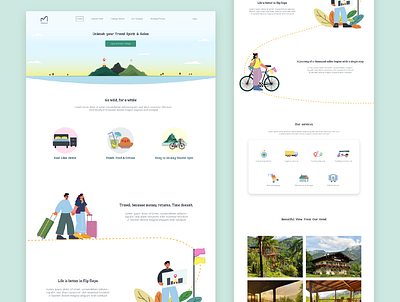 Mountain Traveling Website For Travelers beautiful website clean clean website colorful website creative website design fouzia abida home page landing page landing page design mountain nature river simple website tour website travel traveling app webpage website website design weekend tour