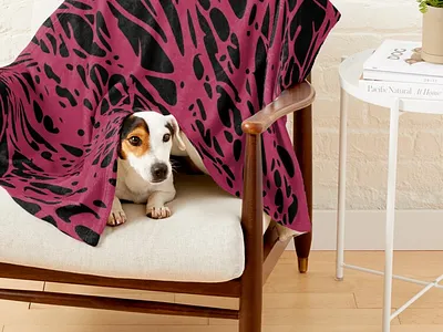 Amaranth Purple Pet Blanket amaranth black blanket cat curves design dog lines pattern pet purple red seamless styled