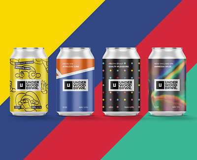 Underwood Brewery Beer Can Labels beer branding brewery can cans craft design label labels logo packaging