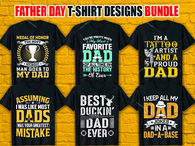Father Day T-Shirt Design Bundle. clothes clothingbrand design fashion father day illustration logo merchbyamazon tshirt