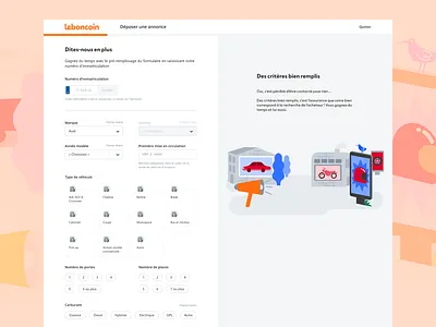 leboncoin - CreaDays motors form ad classifieds design system form steps ui
