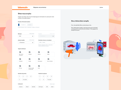 leboncoin - CreaDays motors form ad classifieds design system form steps ui