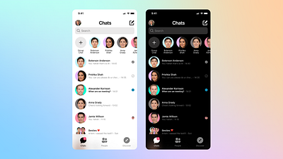 DailyUI #13 - Message App 13 app chat chat app dailyui design facebook flat glassmorphism messenger minimalism ui ux