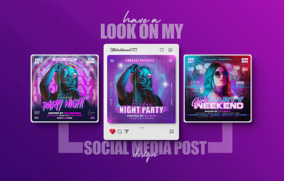 Social Media Post design for Night Party instagram post design social media post design