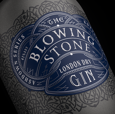 The Blowing Stone Gin - London Dry branding design distillery gin graphic design illustration illustrator label label design logo packaging packaging design print printmaking typography whiskey