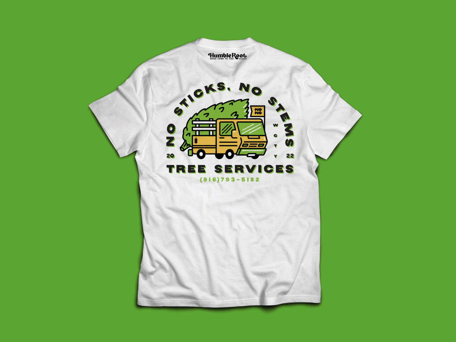 NO STICKS, NO STEMS TEE GRAPHIC branding cannabis design graphic design illustration truck