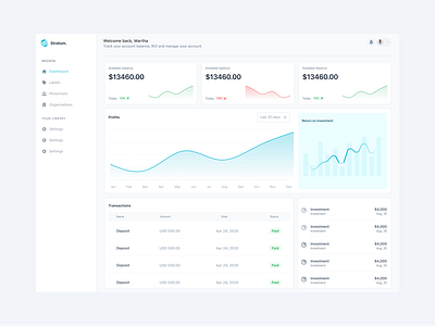 Financial tracking application dashboard dashboard finance financial product design ui