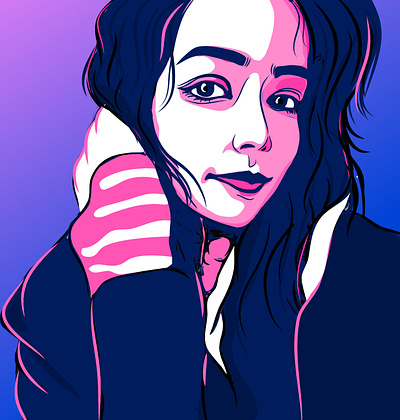 Xahla-uyghur girl from kashghar graphic design illustration uyghur vector xinjiang
