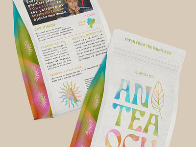 Anteaoch Tea Brand Identity beer branding cafe coffee coffee shop colorful design ecuador graphic design illustration jungle logo soda can tea tea company tropical typography ui ux vector