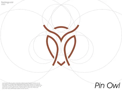 Pin Owl Logo animals app awesome bird brand branding clean design grid identity illustration inspirations lettering line logo minimal modern owl simple vector