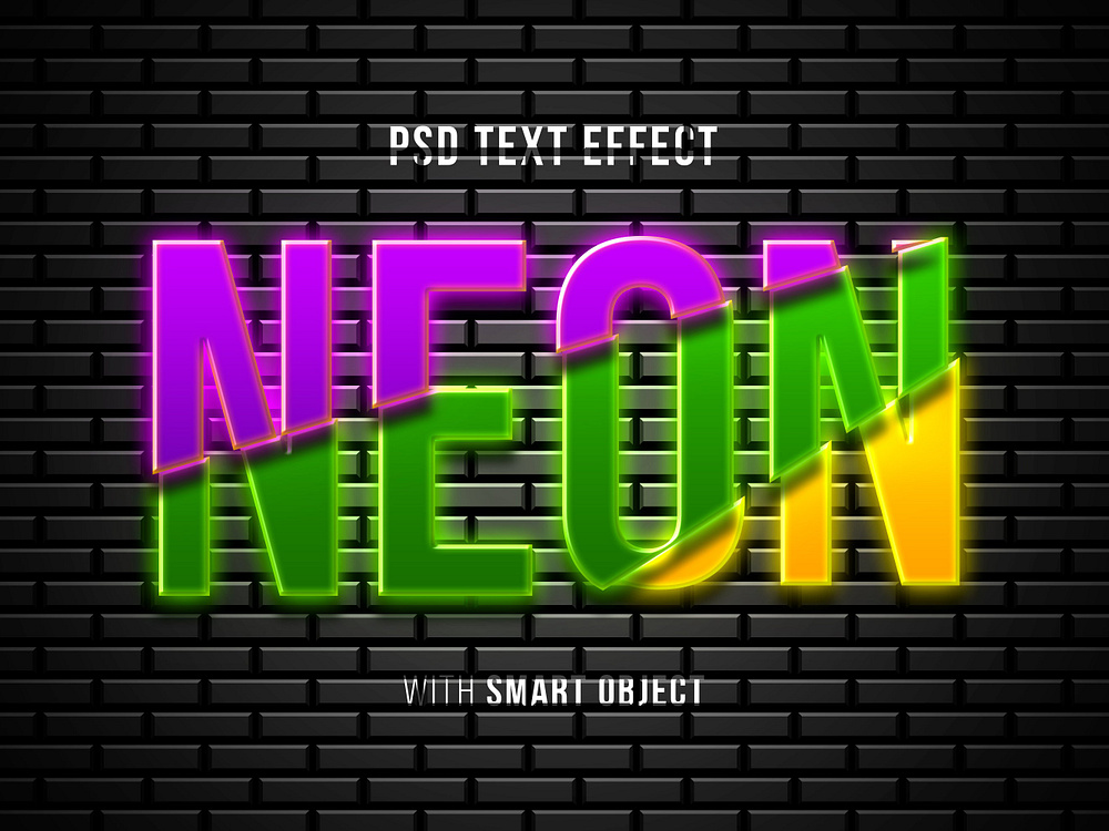 neon light text effect mockup by Slamet rifaudin on Dribbble